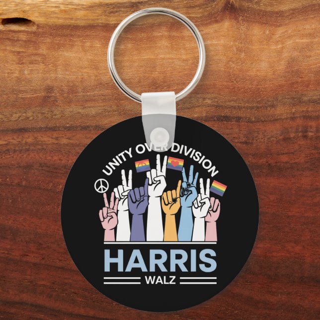 Harris Walz vals 2024 Enighet framför delning Nyckelring (Framsida)