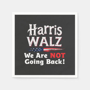 Harris Walz Vi är inte på väg tillbaka till valet Pappersservett