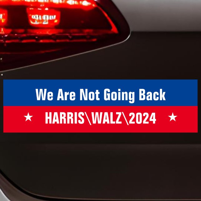 Harris Walz, vi går inte tillbaka Anpassningsbar Bildekal (Skapare uppladdad)