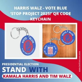 Harris Walz Vote Blue "Stop Project 2025!" QR-kod