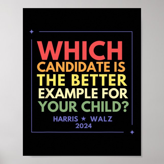 Harris Walz Waltz 2024 Bättre exempel Demokrat Poster (Framsidan)