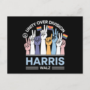 Harris Walz Waltz 2024 Unity Over Division Vykort