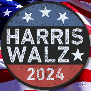 Harris Walz Waltz Runt Klistermärke