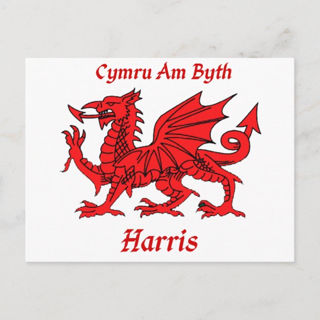 Harris Welsh Dragon Vykort (Framsida)