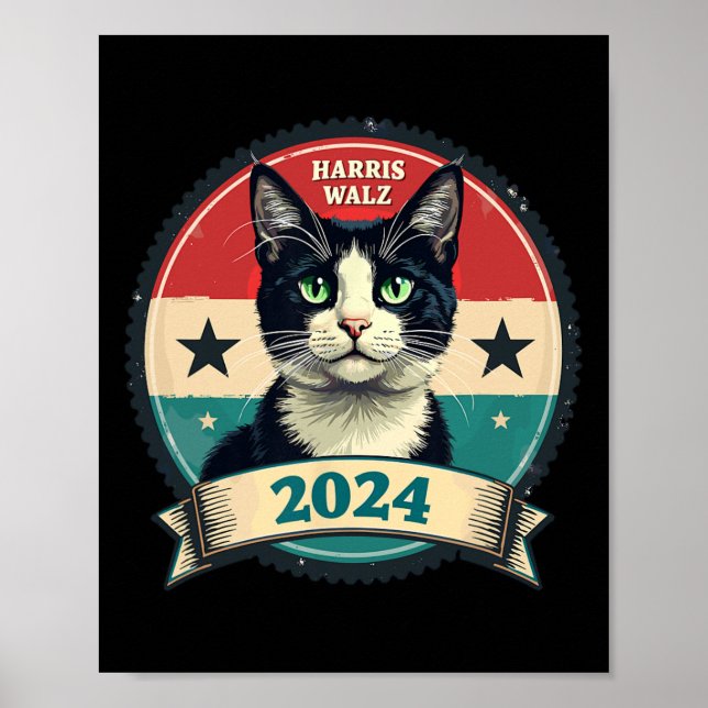 Harris Wheimer 2024 Funny Cat Election Kamala Harr Poster (Framsidan)