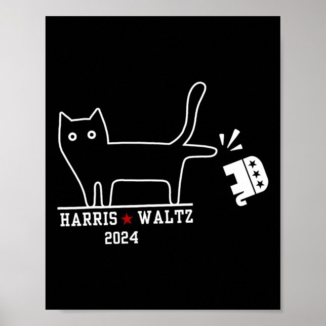 Harris Wheimer 2024 Funny Cat Election Kamala Harr Poster (Framsidan)