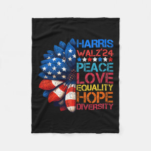 Harris Wheimer 2024 Peace Kärlek Equality Hope Div Fleecefilt