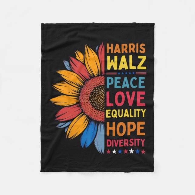Harris Wheimer Peace Kärlek Equality Hope Diversit Fleecefilt (Framsidan)