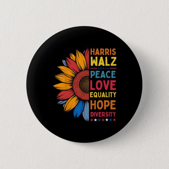 Harris Wheimer Peace Kärlek Equality Hope Diversit Knapp (Framsida)