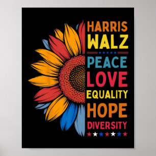 Harris Wheimer Peace Kärlek Equality Hope Diversit Poster