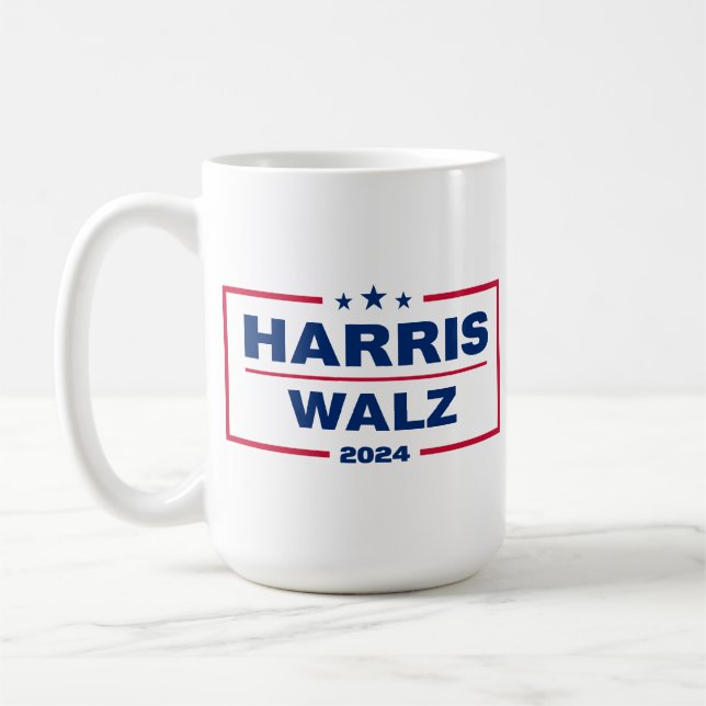 Harris Wlaz 2024 Kamala Harris Tim Walz Val Kaffemugg (Vänster)