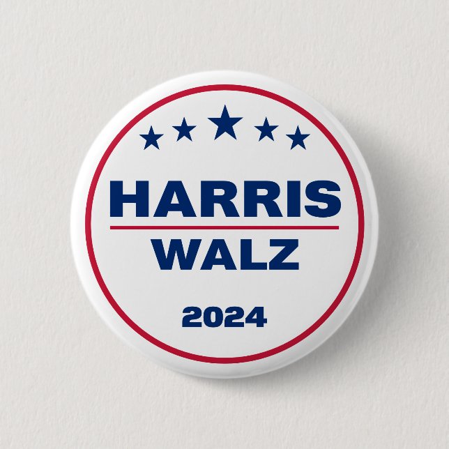 Harris Wlaz 2024 Kamala Harris Tim Walz Val Knapp (Framsida)