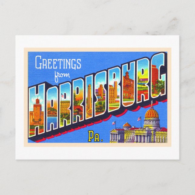 Harrisburg Pennsylvania PA Stor brevkortskort Vykort (Framsida)