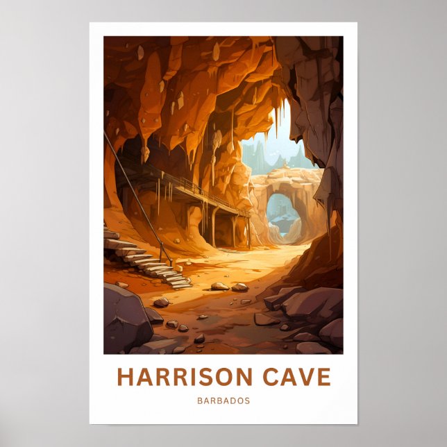 Harrison Cave Barbados Travel Skriv ut Poster (Framsidan)