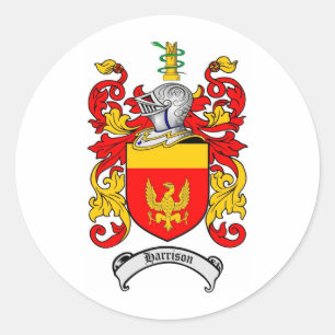 HARRISON FAMILY CREST - HARRISON JACKAR ARM RUNT KLISTERMÄRKE