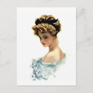 Harrison Fisher Girl Girl i Blue Vykort
