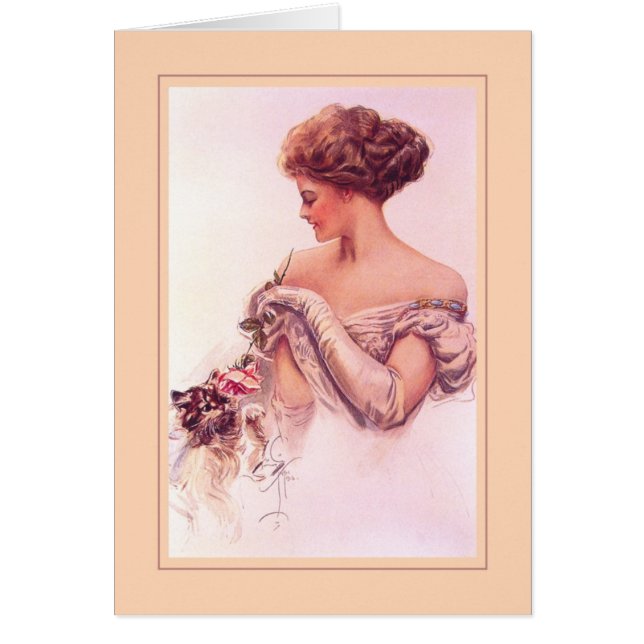 Harrison Fisher illustration Hälsningskort (Framsidan)