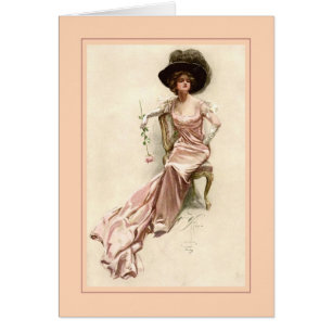 Harrison Fisher illustration Hälsningskort