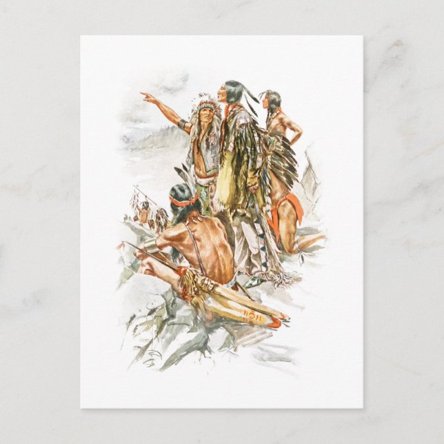 Harrison Fisher Sång från Hiawatha till bergen Vykort (Framsida)