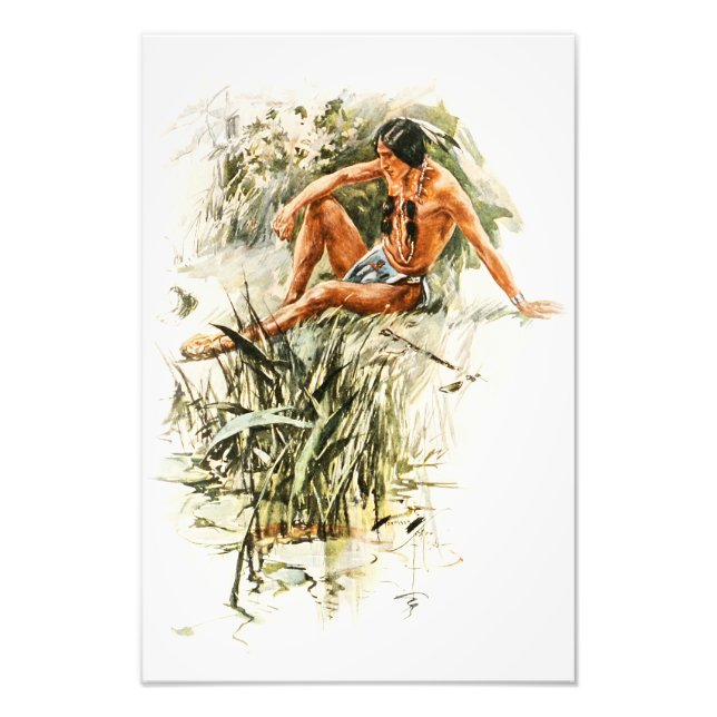 Harrison Fisher Sång vid den rödindiska floden Hia Fototryck (Framsidan)