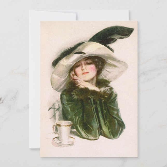 Harrison Fisher's Contentment-inbjudan Inbjudningar (Framsida)