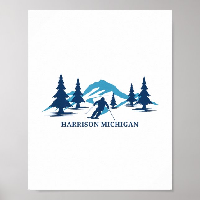 Harrison Michigan Ski Resort Skiing Skier _1 Poster (Framsidan)