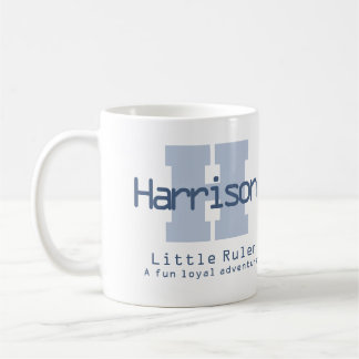 Harrison namn betydelse monogram H blå Kaffemugg