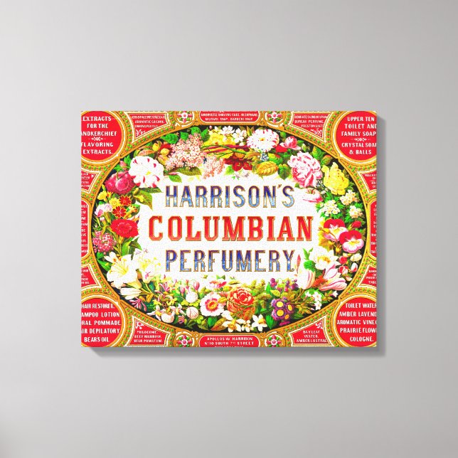 Harrison's Columbian Perfumery 1854 Canvastryck (Framsida)