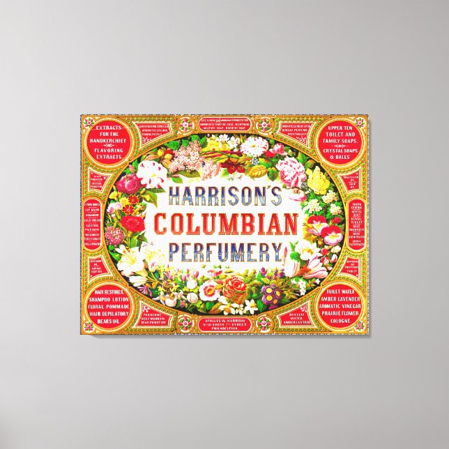 Harrison's Columbian Perfumery 1854 Canvastryck (Framsida)