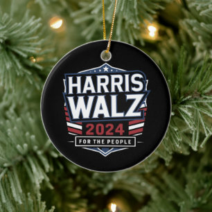 HarrisWaltz 2024 Shirt KamalaHarris TimWaltz 2024 Julgransprydnad Keramik