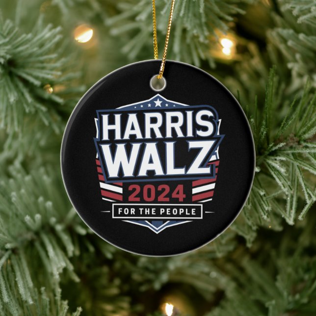 HarrisWaltz 2024 Shirt KamalaHarris TimWaltz 2024 Julgransprydnad Keramik (Träd)