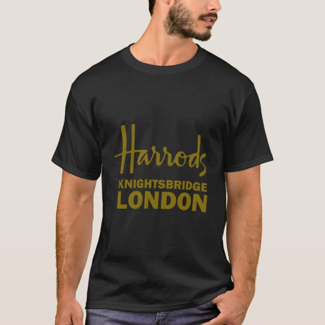 Harrods Knightsbridge London Tourist Novelty T Shirt (Framsida)