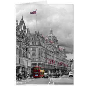 Harrods of Knightsbridge bw HDR Hälsningskort