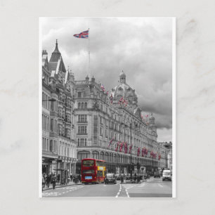 Harrods of Knightsbridge bw HDR Vykort