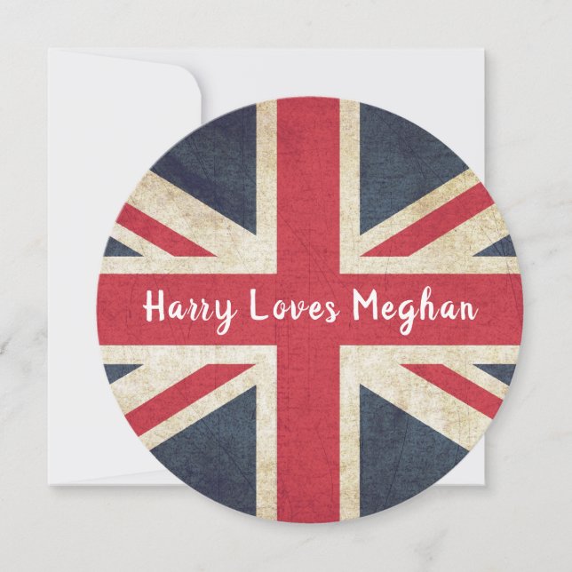 Harry älskar Meghan Royal Wedding Anpassad Inbjuda Inbjudningar (Framsida)