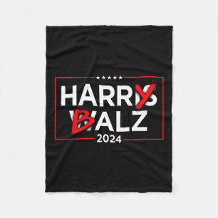 Harry B Kamala Harris och Tim W 2024 Fleecefilt