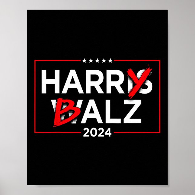 Harry B Kamala Harris och Tim W 2024 Poster (Framsidan)
