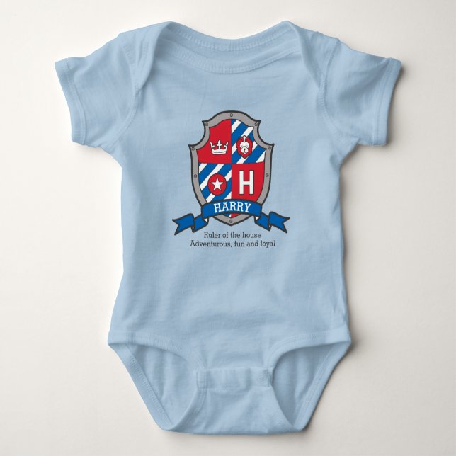Harry boys namn betyder brev H-kniwsköld T Shirt (Framsida)