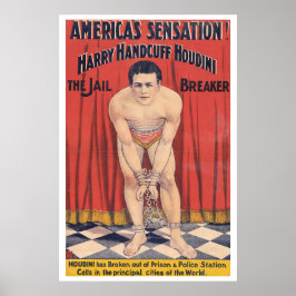 Harry Handcuff Houdini, fängelsebrytaren 1900 Poster
