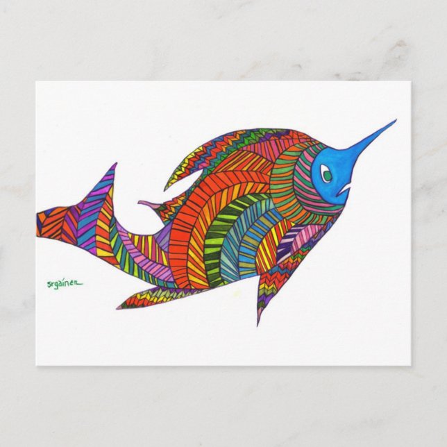 Harry Herringbone Fish Postcard Vykort (Framsida)