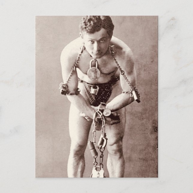 Harry Houdini (c.1899) Vykort (Framsida)