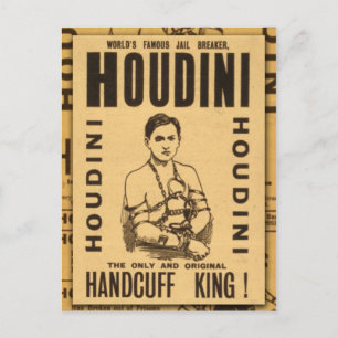 Harry Houdini, Handcuff Kung! Vykort