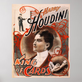 Harry Houdini Kung of Cards Poster