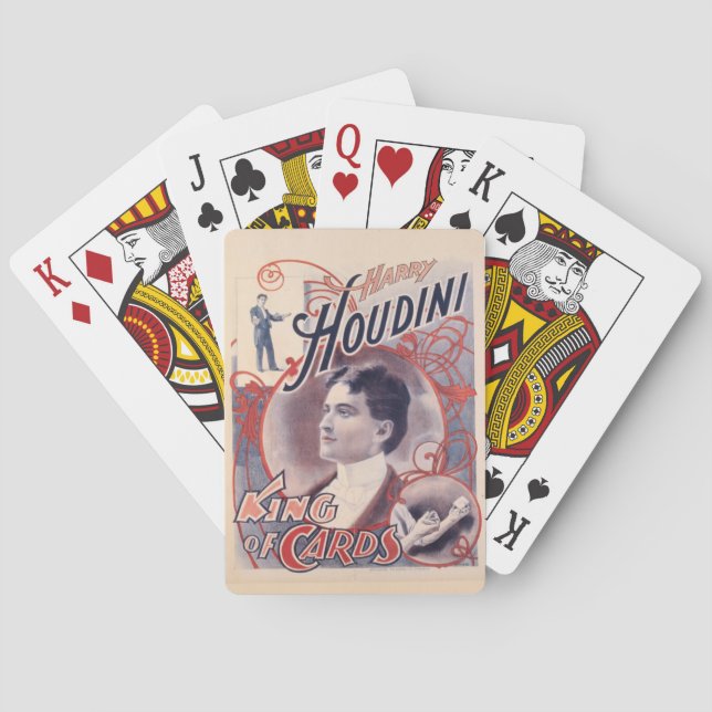 Harry Houdini, kung på kort 1895 Casinokort (Baksidan)