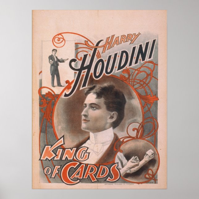 Harry HOUDINI Magician VAUDEVILLE Poster (Framsidan)