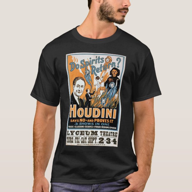 Harry Houdini magisk Show - Ghostbuster 1909 Tee (Framsida)