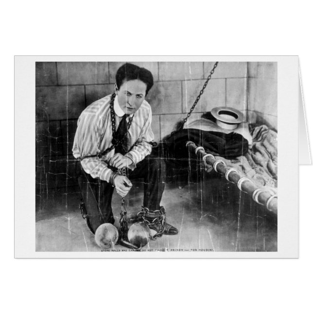 Harry Houdini ungefär till Escape från fängelset Hälsningskort (Framsidan Horizontal)