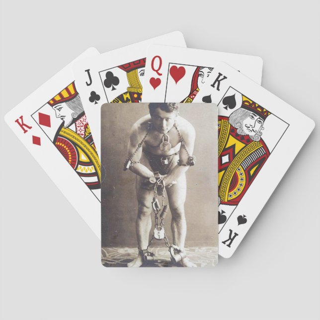 Harry Houdiniin i Chains Casinokort (Baksidan)