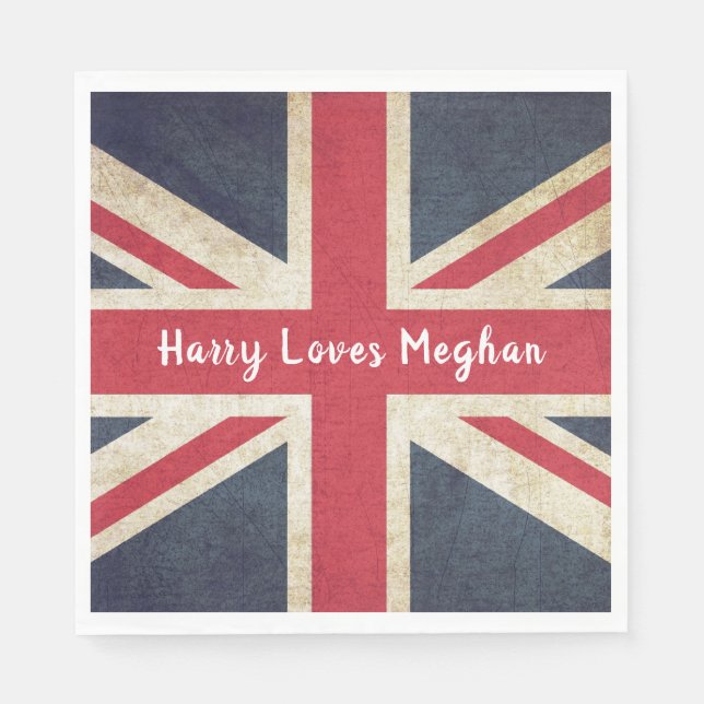 Harry KÄRLEK Meghan Royal Bröllopsfest Napkins Pappersservett (Framsidan)