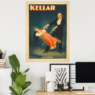 Harry Kellar Magiker Litografi Affisch
